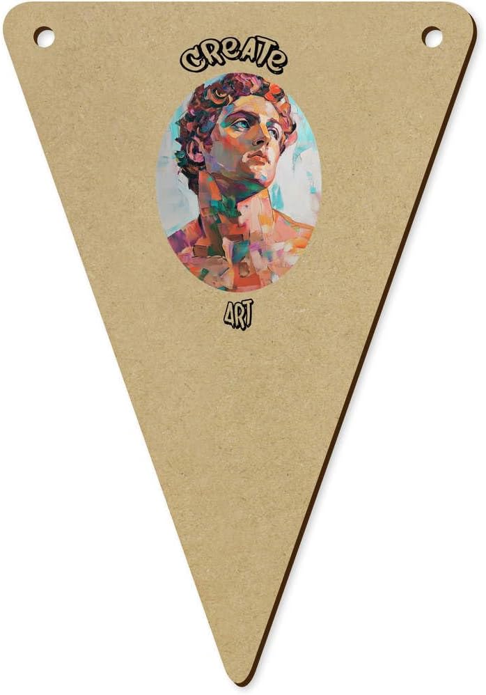 5 x 140mm Create Art Painted Man Wooden Bunting Flags BN00085739