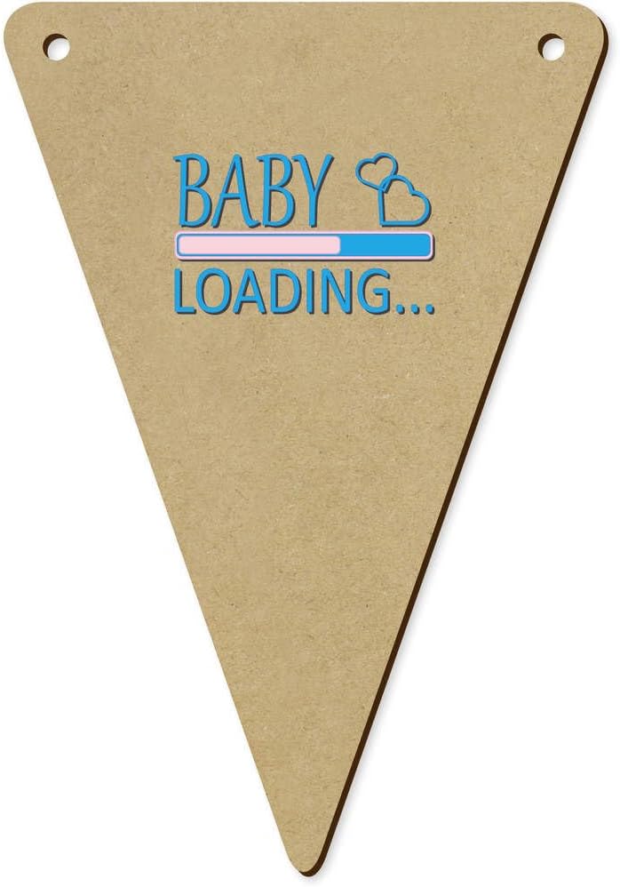 5 x 140mm Baby Boy Loading Wooden Bunting Flags