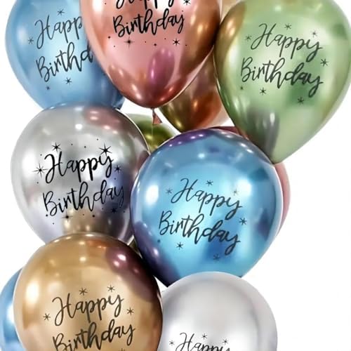 DUILE Metal Happy Birthday Balloons Decorative Party Supplies