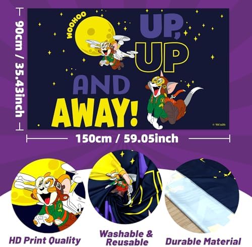 Y-times Cartoon Birthday Banner Backdrop 3x5ft