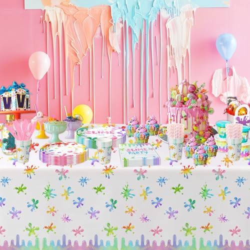 Xigejob Slime Party Tablecloth 3 Pack 54x108