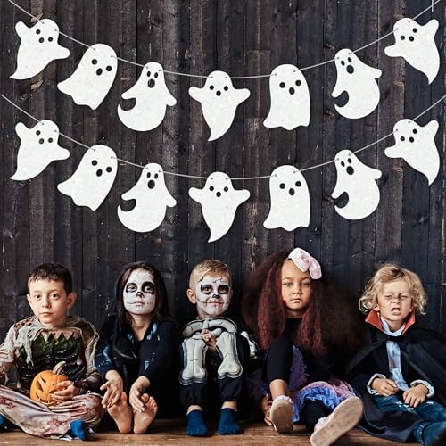 2pcs Halloween Ghost Banners for Haunted House Decor