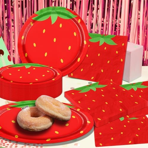 Strawberry Themed Tableware Set for Kids First Birthday