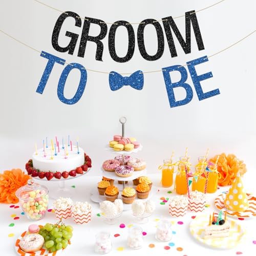 Funny Groom To Be Banner with Glitter Letters