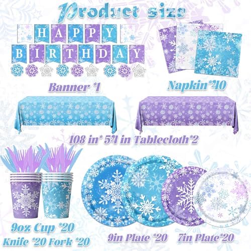 143pcs Snowflake Themed Party Set for Winter Birthday