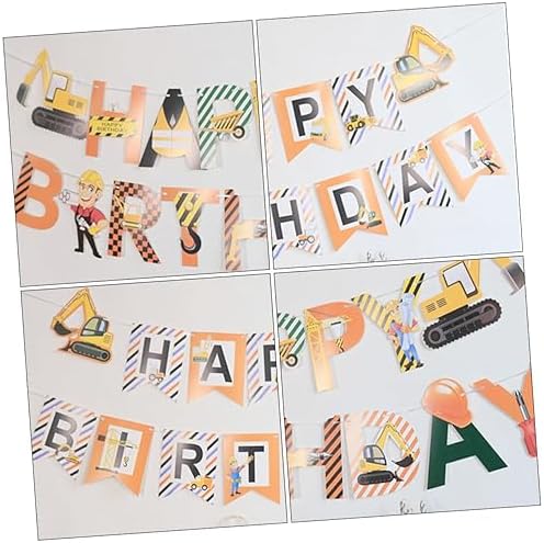 Milisten 2pcs Car Themed Birthday Hanging Flags