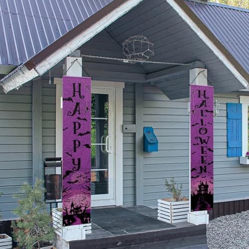 Halloween Spider Banner Front Door Outdoor Hanging Decor