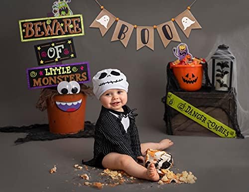 Boo Burlap Halloween Banner with Ghost and Fireplace Garland