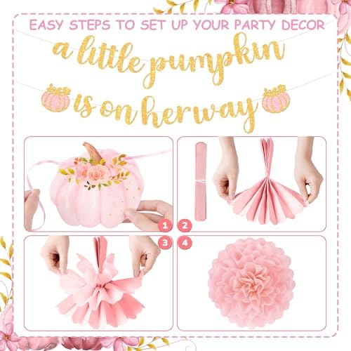 Little Pumpkin Baby Shower Decorations 15 Pcs