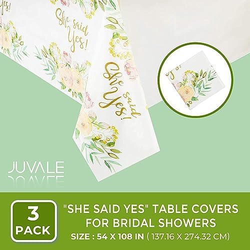 Juvale She Said Yes Table Covers 54x108in 3 Pack