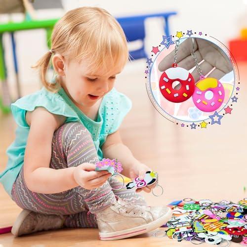 75PCS Cartoon Keychains Bulk for Kids