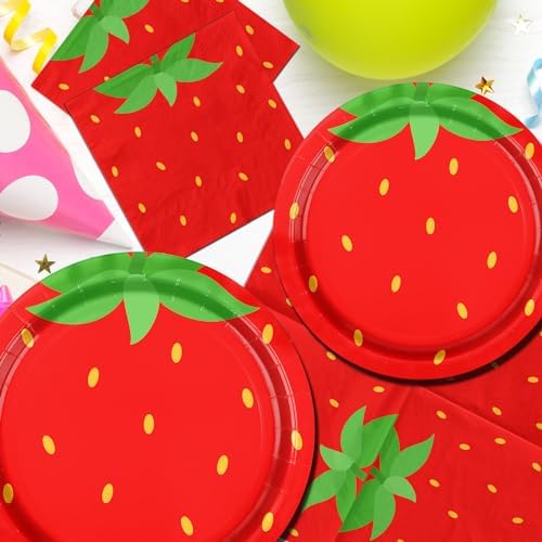 Strawberry Themed Tableware Set for Kids First Birthday