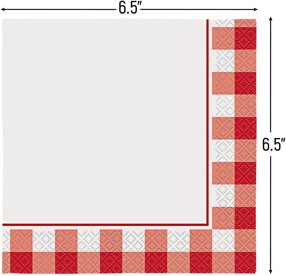 Unique Red Gingham Luncheon Napkins Pack of 16