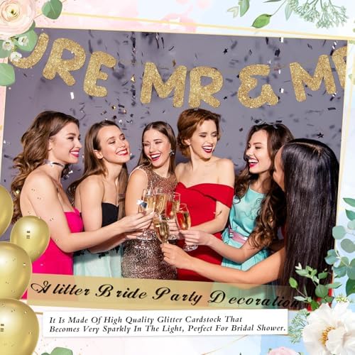 Breling Future Mr Mrs Glitter Gold Engagement Banner