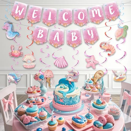 Under The Sea Welcome Baby Banner for Girls