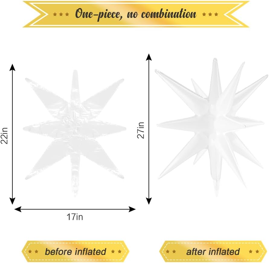 6 Pack 22 Inch Explosion Star Balloons for Parties