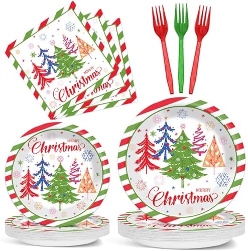 OBUSATT 96Pcs Christmas Party Supplies Set