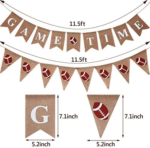 2 Piece Burlap Football Banner 115ft Party Decorations