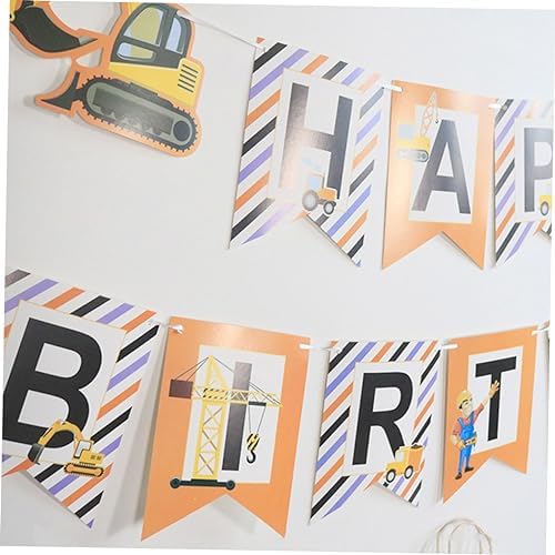 Milisten 2pcs Car Themed Birthday Hanging Flags