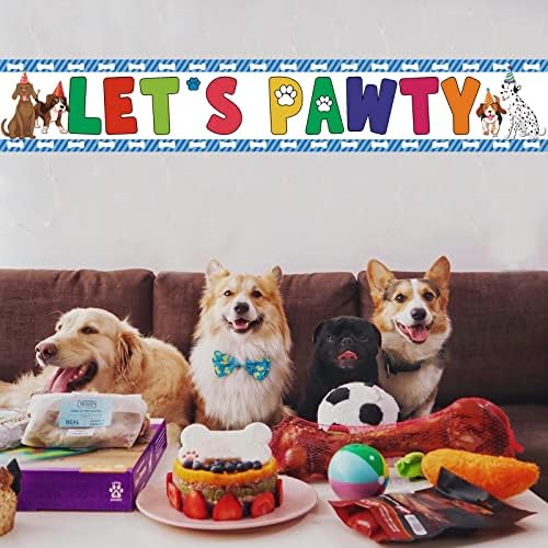 Lets Pawty Banner Dog Birthday Decor Yard Sign