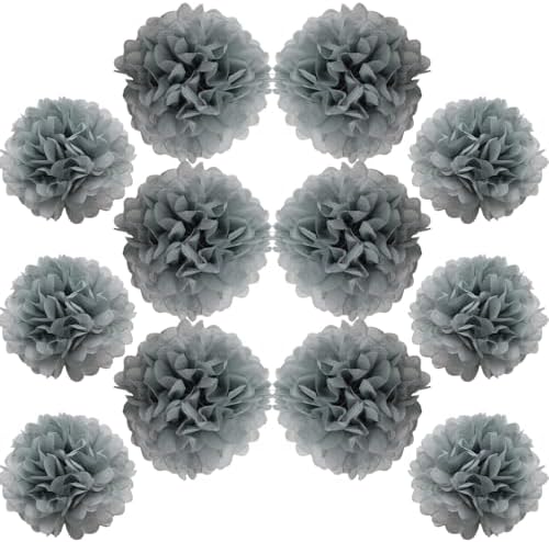 Ruidee 12 Pieces Tissue Paper Pompoms - 10in 12in Hanging Decorations
