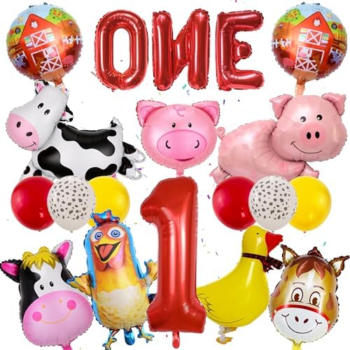 Farm Birthday Balloon Set for 1 Year Old