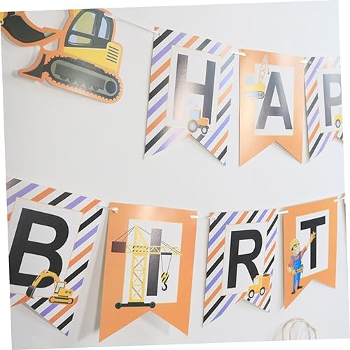 2pcs Car Themed Birthday Hanging Flags for Boys and Girls