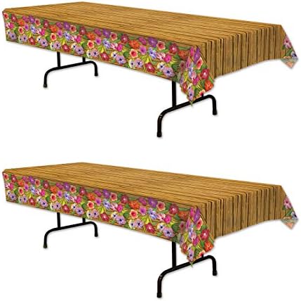 Beistle Tropical Hibiscus Plastic Tablecovers 2-Pack