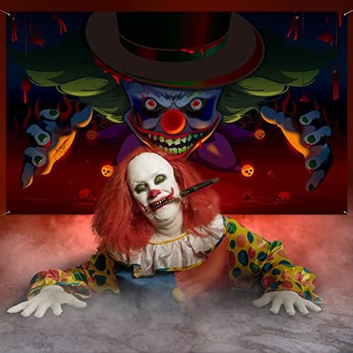Halloween Party Background with Creepy Clown Design