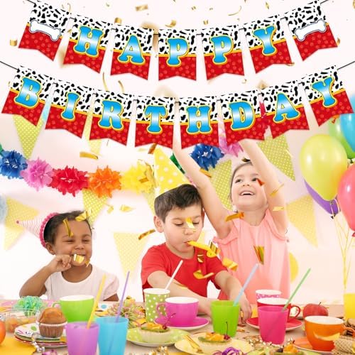 Dog Paw Happy Birthday Banner for Kids and Toddlers