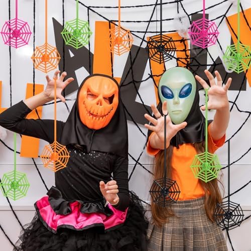 VICROIC 24PCS Sticky Spider Web Toy Set for Kids
