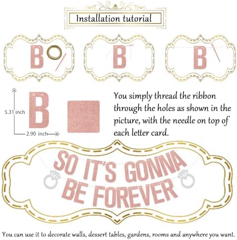 Rose Gold Forever Bachelorette Banner Decorations