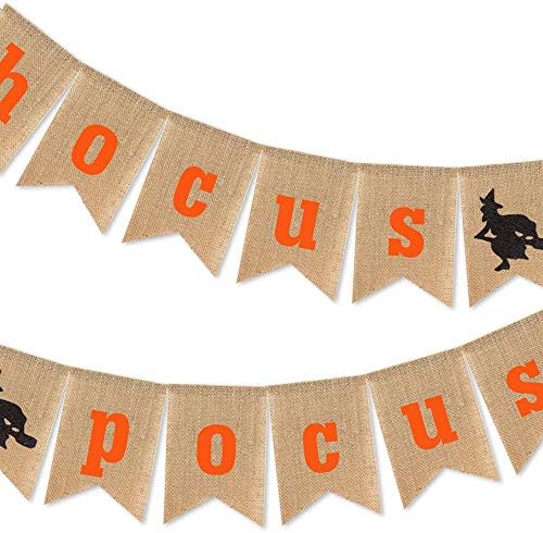 Burlap Happy Halloween Banner Hocus Pocus Garland