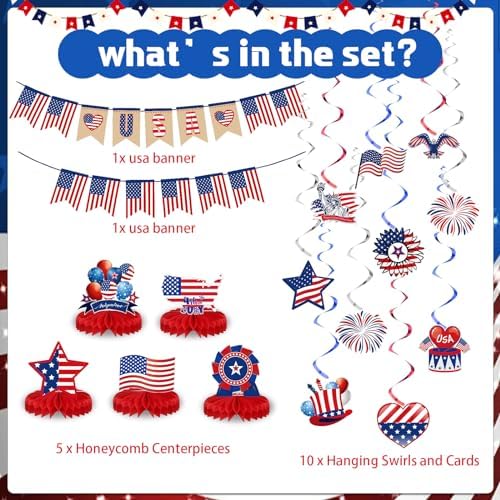 Blosssound 4th of July Decorations Set 27 Pcs