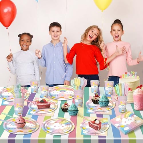 169 PCS Rainbow Party Decorations for 24 Guests