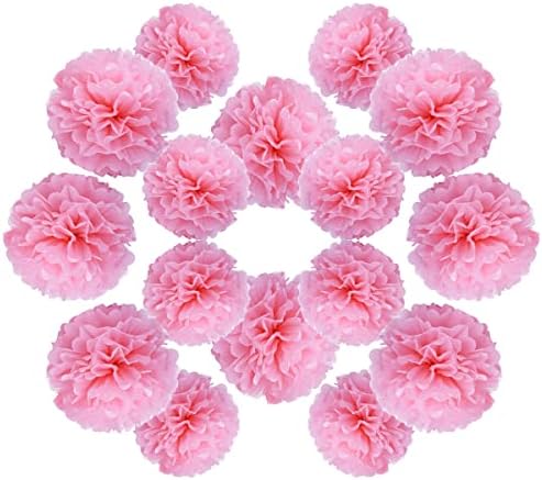 YLYs Love Tissue Pom Poms 20pcs Pink Decor