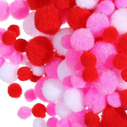 Sumind 300 Pcs Valentine Pom Poms Craft Kit
