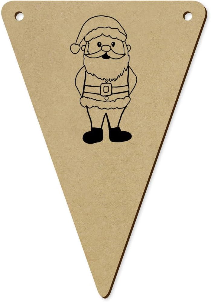 5pcs Father Christmas Wooden Bunting Flags BN00086416