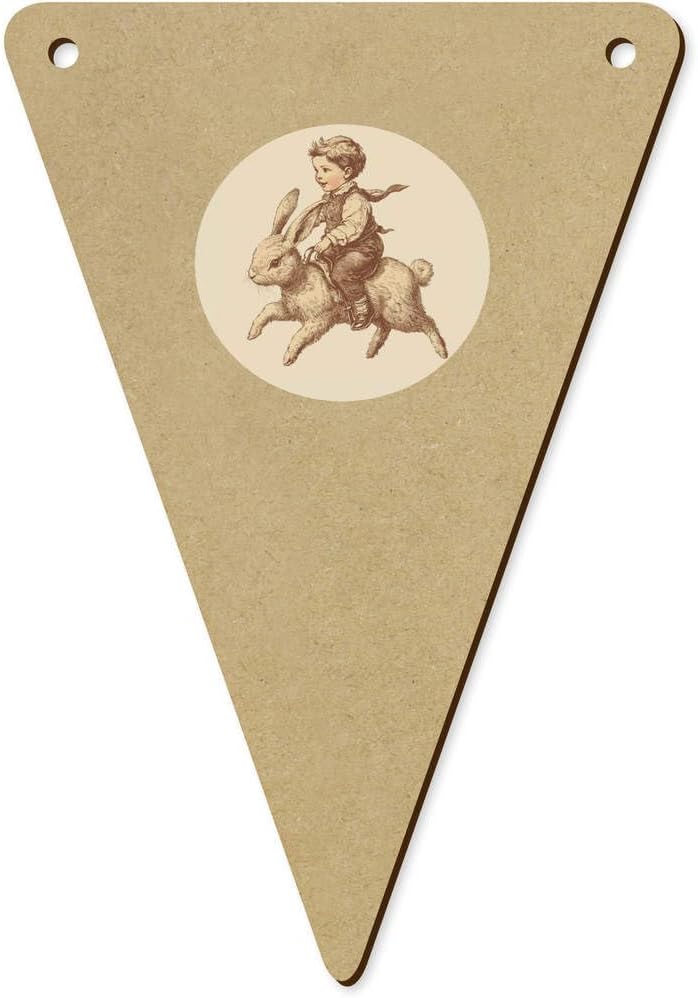 Azeeda 5 Piece 140mm Boy Riding Bunny Bunting Flags