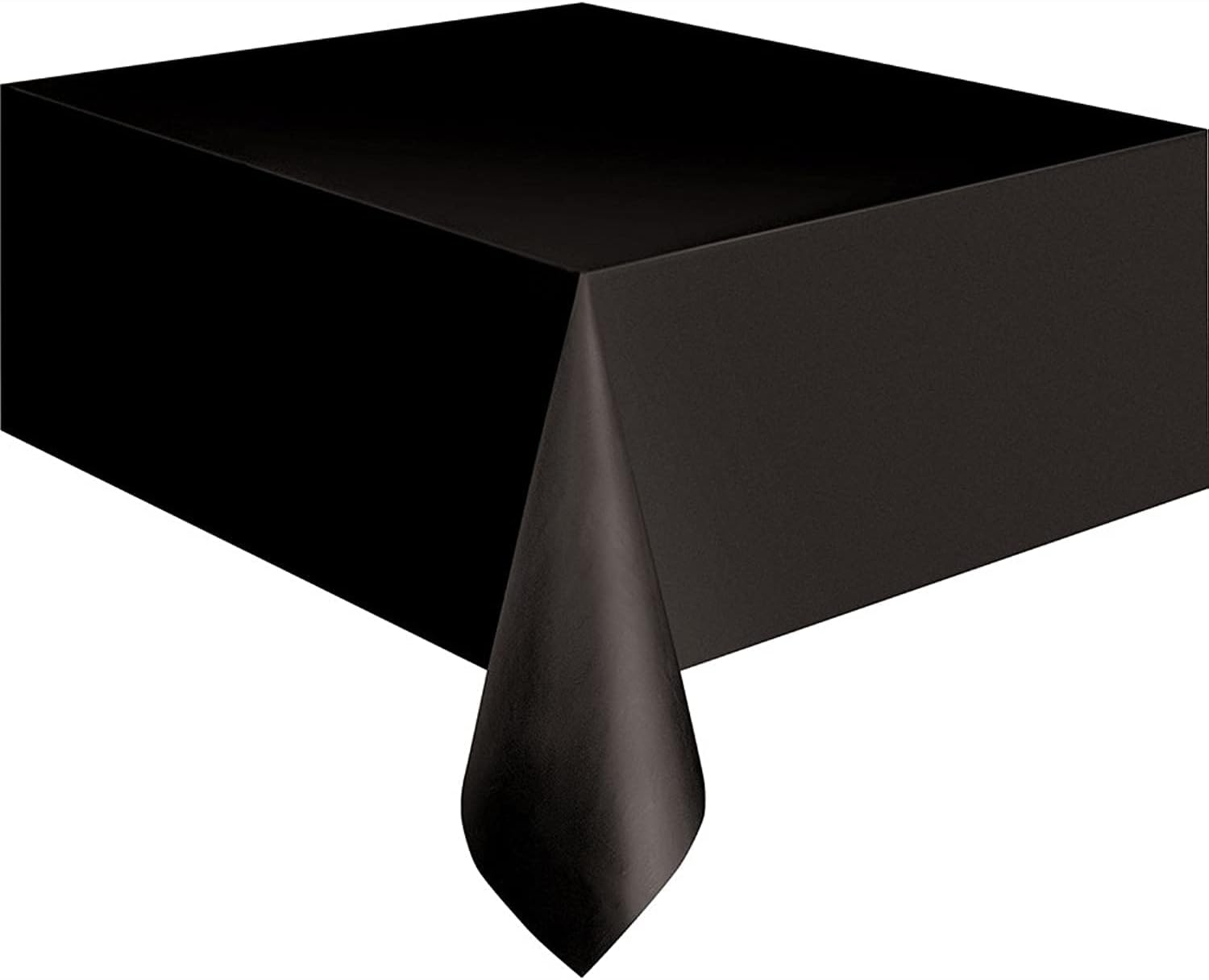 Black Solid Rectangular Plastic Table Cover 54x108