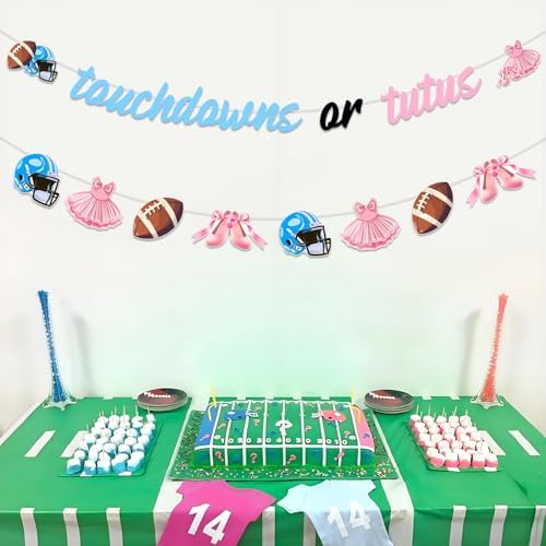 Jollyboom Gender Reveal Football Tutus Banner and Garland Set