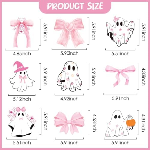 Pink Halloween Party Decorations 12Pcs Happy Boo Day Decor