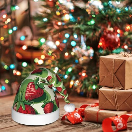 QINZHENG Strawberry Fields Santa Hat for Women