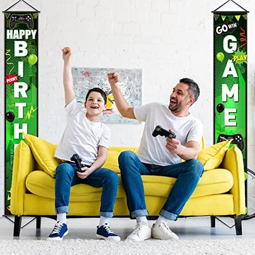 Blulu Game On Birthday Banner - Video Game Party Decor