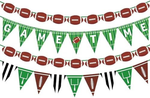Doumeny Football Game Bunting Banner Set