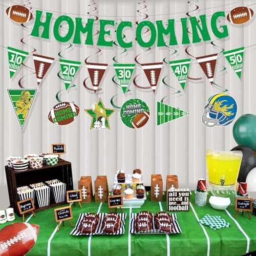 10 Pcs Football Homecoming Decor Set