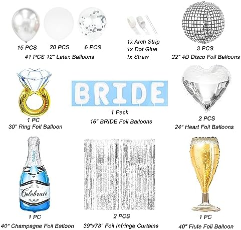 Bachelorette Party Decor Kit with Balloons and Foil Curtains