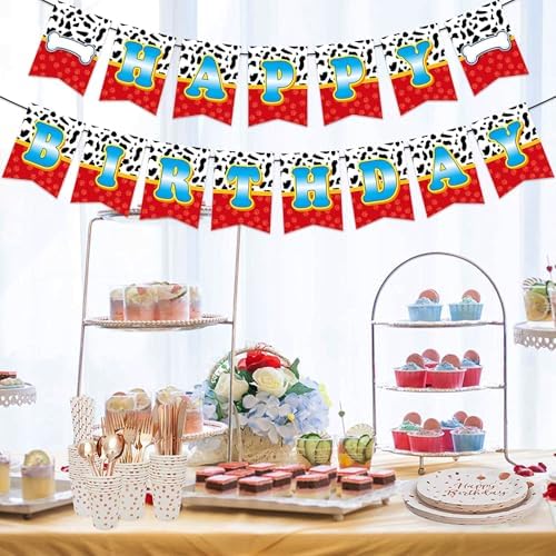 Dog Paw Happy Birthday Banner for Kids and Toddlers