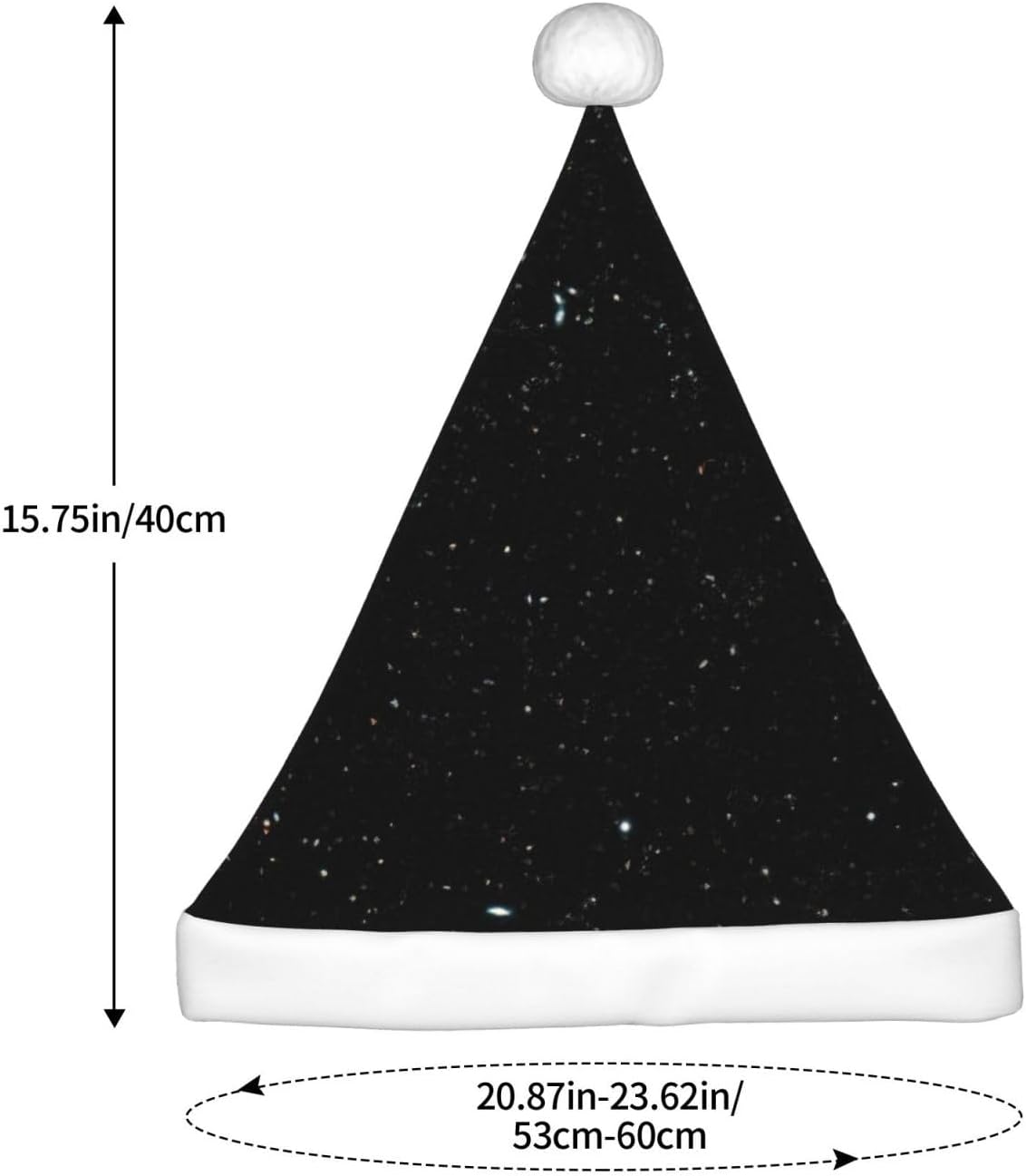 QINZHENG Personalized Santa Hat with Black Glitter Print for Women and Adults