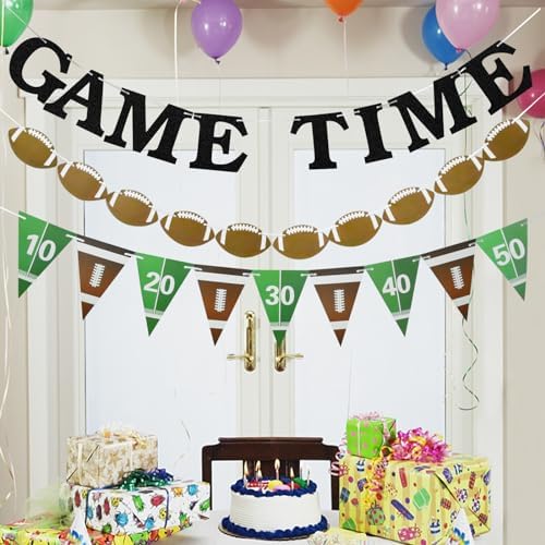 Game Time Football Banner Football Party Decor